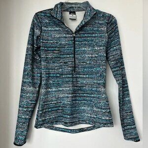 Nike Pro Dri Fit Blue Hyperwarm Geometric Quarter Zip‎ Size Extra Small